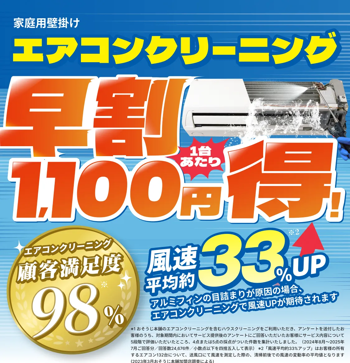 エアコン早割1台あたり1,100円得