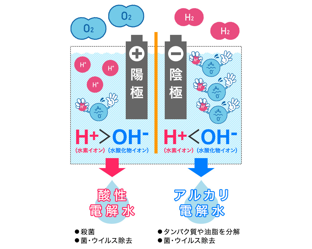 酸性電解水・アルカリ電解水