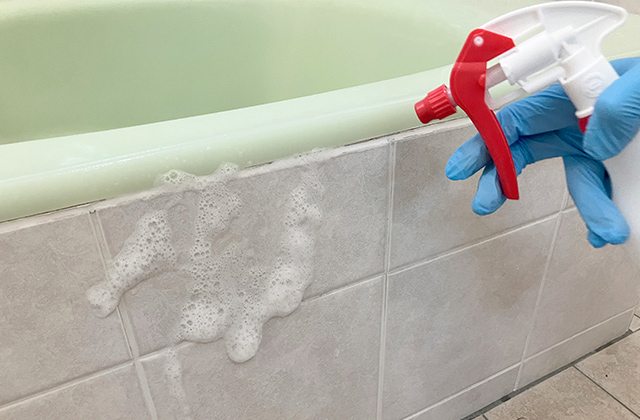 カビ取り方法①カビ取りの前に浴室用洗剤で掃除