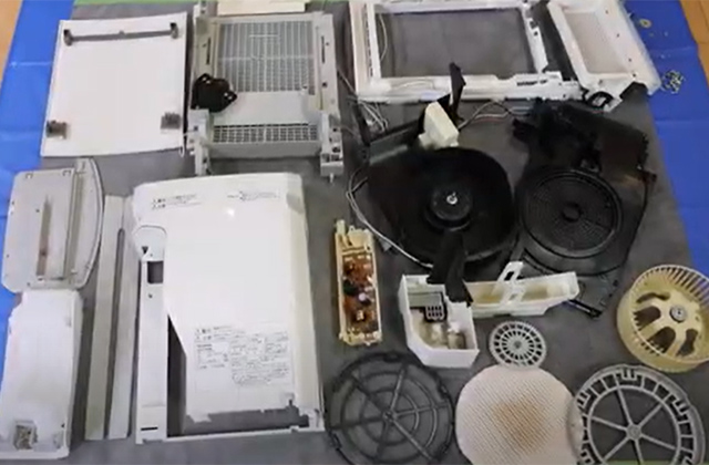 空気清浄機の完全分解イメージ画像