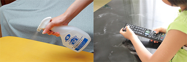 テーブル(左)、リモコン(右)